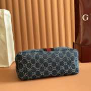 Uubags Gucci Vanity medium top handle bag blue and white GG denim 27.5x13x14.5cm - 6