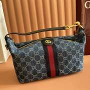 Uubags Gucci Vanity medium top handle bag blue and white GG denim 27.5x13x14.5cm - 5