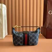 Uubags Gucci Vanity small top handle bag blue and white GG denim 19x10x9cm - 3