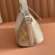 Uubags Gucci GG Emblem small shoulder bag silver GG fabric 22cm(27cm)x10.5x9cm - 5