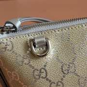 Uubags Gucci GG Emblem small shoulder bag silver GG fabric 22cm(27cm)x10.5x9cm - 2
