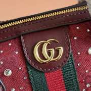 Uubags Gucci Ophidia crystal boston-shaped charm rosso ancora red GG canvas bag 16.5x10x9cm - 3