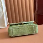 Uubags Gucci GG Marmont crystals small bag pale mint green matelassé chevron nubuck leather with crystals 22x12.5x6cm - 4