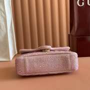 Uubags Gucci GG Marmont crystals small bag light pink matelassé chevron nubuck leather with crystals 22x12.5x6cm - 2