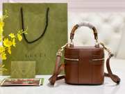 Uubags Gucci Mini vanity bag with bamboo handle brown 15.5x13.5x4cm - 6