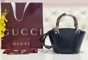 Uubags Gucci Mini Bamboo Top Handle Tote Bag In Black 27x14x11.5cm - 1