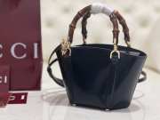 Uubags Gucci Mini Bamboo Top Handle Tote Bag In Black 27x14x11.5cm - 5