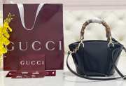 Uubags Gucci Mini Bamboo Top Handle Tote Bag In Black 27x14x11.5cm - 3