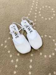 Uubags Loewe Toy Ballerinas with Ankle Strap in White Lambskin - 1