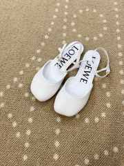 Uubags Loewe Toy Ballerinas with Ankle Strap in White Lambskin - 2