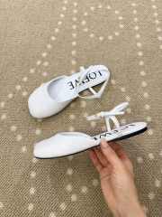 Uubags Loewe Toy Ballerinas with Ankle Strap in White Lambskin - 5