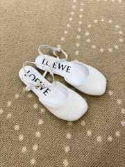 Uubags Loewe Toy Ballerinas with Ankle Strap in White Lambskin - 6