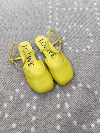 Uubags Loewe Toy Ballerinas with Ankle Strap in Yellow Lambskin