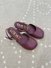 Uubags Loewe Toy Ballerinas with Ankle Strap in Burgundy Lambskin - 6