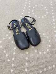 Uubags Loewe Toy Ballerinas with Ankle Strap in Black Lambskin - 1