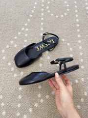 Uubags Loewe Toy Ballerinas with Ankle Strap in Black Lambskin - 6