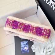 Chanel Medium Flap Bag Tweed, Sheepskin & Gold-tone Metal In Fuchsia, Pink, Beige & Brown 25cm - 4