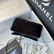 Uubags Chanel mini flap bag, velvet, diamanté & gold-tone metal, black 18cm - 3