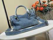 Uubags Balenciaga Le City Blue Denim Bag with Aged Silver Hardware 30cm - 4