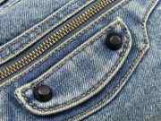 Uubags Balenciaga Le City Large Blue Denim Bag with Aged Silver Hardware 35cm - 4