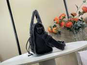 Uubags Balenciaga Le City Black Denim Bag with Aged Silver Hardware 30cm - 5