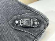 Uubags Balenciaga Le City Black Denim Bag with Aged Silver Hardware 30cm - 4