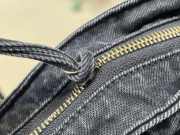 Uubags Balenciaga Large Le City Black Denim Bag with Aged Silver Hardware 35cm - 2