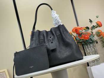 Uubags Louis Vuitton M13179 Boundless Perforated Mahina Calfskin Leather in Black 43x33.5x17cm