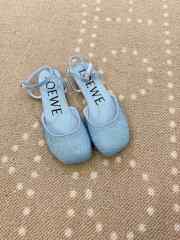 Uubags Loewe Toy ankle strap ballerina in rhinestone-embellished blue suede - 1