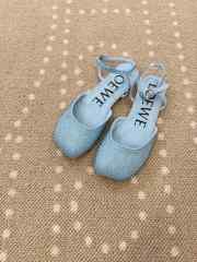 Uubags Loewe Toy ankle strap ballerina in rhinestone-embellished blue suede - 5