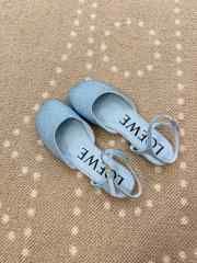 Uubags Loewe Toy ankle strap ballerina in rhinestone-embellished blue suede - 3