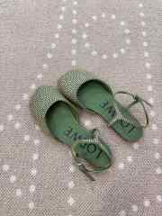 Uubags Loewe Toy ankle strap ballerina in rhinestone-embellished green suede - 2