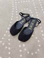 Uubags Loewe Toy ankle strap ballerina in rhinestone-embellished black suede - 5