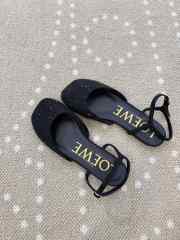 Uubags Loewe Toy ankle strap ballerina in rhinestone-embellished black suede - 3