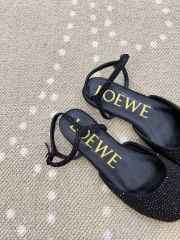 Uubags Loewe Toy ankle strap ballerina in rhinestone-embellished black suede - 2