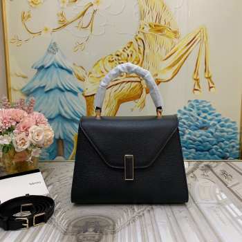 Uubags Valextra Iside top handle mini bag in black 12x16x22cm