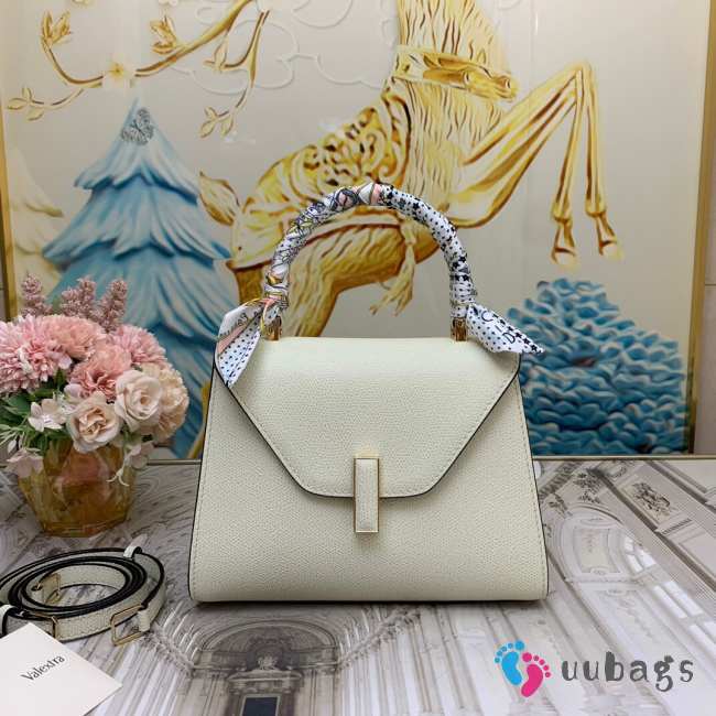 Uubags Valextra Iside top handle mini bag in white 12x16x22cm - 1