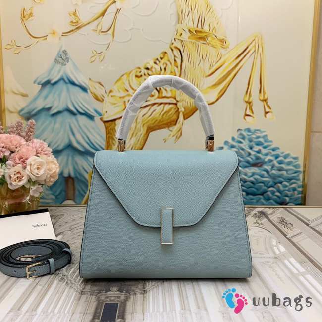 Uubags Valextra Iside top handle mini bag in light blue 12x16x22cm - 1