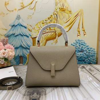 Uubags Valextra Iside top handle mini bag in Greige 12x16x22cm