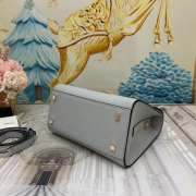 Uubags Valextra Iside top handle mini bag in stone grey 12x16x22cm - 3