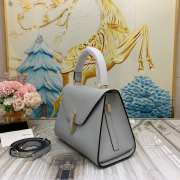 Uubags Valextra Iside top handle mini bag in stone grey 12x16x22cm - 2