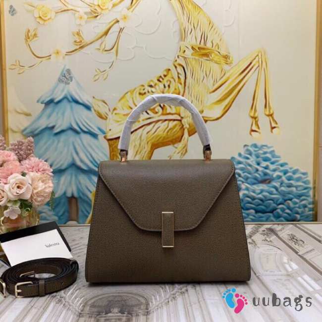Uubags Valextra Iside top handle mini bag in dark brown 12x16x22cm - 1