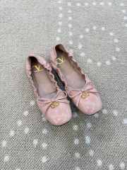Uubags Valentino Garavani VLogo Signature Ruched Slip-On Ballerina Pink  - 1