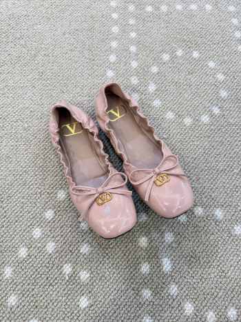 Uubags Valentino Garavani VLogo Signature Ruched Slip-On Ballerina Pink 