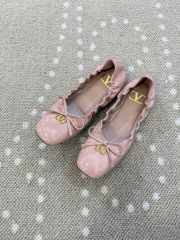 Uubags Valentino Garavani VLogo Signature Ruched Slip-On Ballerina Pink  - 5