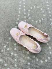 Uubags Valentino Garavani VLogo Signature Ruched Slip-On Ballerina Light Pink - 3