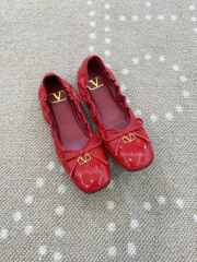 Uubags Valentino Garavani VLogo Signature Ruched Slip-On Ballerina Red - 1