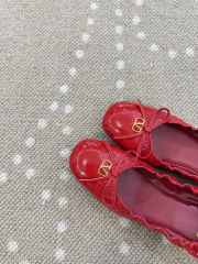 Uubags Valentino Garavani VLogo Signature Ruched Slip-On Ballerina Red - 6