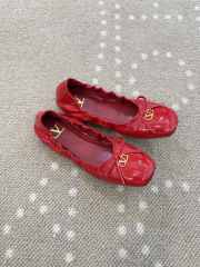 Uubags Valentino Garavani VLogo Signature Ruched Slip-On Ballerina Red - 4