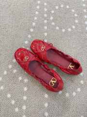 Uubags Valentino Garavani VLogo Signature Ruched Slip-On Ballerina Red - 3